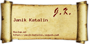 Janik Katalin névjegykártya
